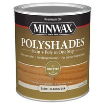 Minwax PolyShades Wood Stain + Polyurethane Finish – Quart, Classic Oak,... - £31.49 GBP