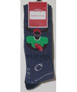 Holiday Time Holiday Socks Blitzen Novelty Socks Blue Size 6-12 (LOC TUB... - $12.41 CAD