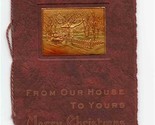 From Our House to Yours Embossed Cover with Photo Merry Christmas Card  - £18.92 GBP