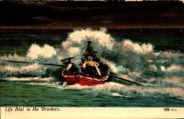 Lifeboat In The Breakers Antique Divided Back Postcard BK58 - £3.16 GBP
