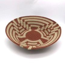 Vintage Woven Wool Basket, Moroccan Berber Centerpiece with Unique Tribal Geomet - £59.69 GBP