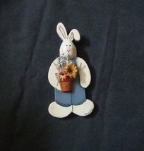 Hand Painted Bunny Wood Pin New - £6.33 GBP