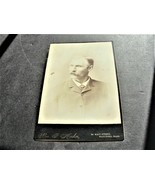 1890s-Handsome Man Mustache-Cabinet Photo -Kuhn Studio- Marlboro, Massac... - £7.44 GBP