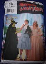 Simplicity Misses’ Wizard Of Oz  Costumes Size 18-22 #7808 Uncut - £7.07 GBP