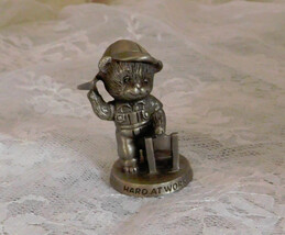 1983-84 Avon Fine Pewter - Benjamin J. Bear - &quot;Hard at Work&quot; - $176.89 MXN