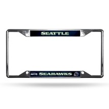 Seattle Seahawks License Plate Frame Chrome EZ View - $49.49