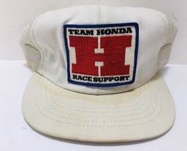 Vintage Team Honda Race Support Snapback Trucker Cap Hat Mesh White Red ... - £70.95 GBP