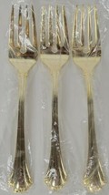 New FB Rogers Gold Flatware 3 Chippendale Salad Forks - $19.80
