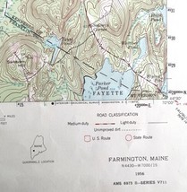 Map Farmington Maine 1956 Topographic Geological Survey 1:62500 21 x 17&quot; TOPO3 - £35.25 GBP