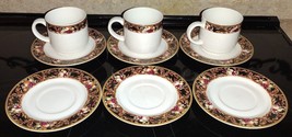 9pc VITROMASTER Avalon Coffee/Tea Cups &amp; Saucers Beautiful Stoneware 199... - £39.04 GBP