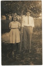 Real Photo Postcard RPPC Appears to be a Young Couple in the Back Yard -... - $5.45