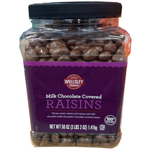 Wellsley Farms Milk Chocolate Covered Raisins, 44 Oz Kosher 50 Oz - $30.39