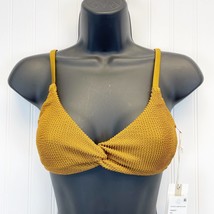 NEW Good American 1 Womens S/M Always Fits Bikini Top Twist Bronze Crink... - £23.14 GBP