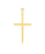14k Yellow Gold Polished Flat Cross Pendant - €158,64 EUR