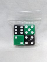 Set Of (4) Black And Green Dice With White Pips 1/2&quot; - £5.56 GBP