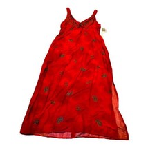 NEW Dawn Joy Red Paisley Design Sleeveless Summer Spring Maxi Dress 13 1... - $32.71