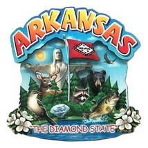 Arkansas The Diamond State Artwood Montage Fridge Magnet - £5.88 GBP