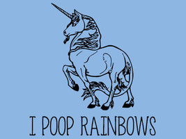 Unicorn Tshirt I Poop Rainbows T-Shirt Funny Role Playing Mens Womens Kids Tee S - £10.35 GBP