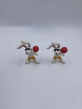 Set of 2 Vintage 1989 Summer Beach Bunny with Frisbee Action Figures - $11.00
