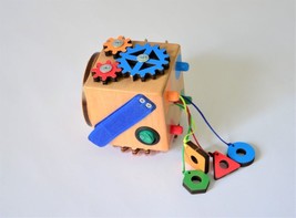 Wooden travel busy board Fidget toy for toddler Educational sensory toy - £38.05 GBP