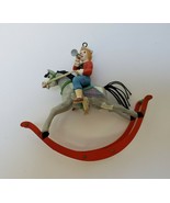 Vintage Enesco Boy on Rocking Horse Hanging Ornament 1987 - £19.49 GBP