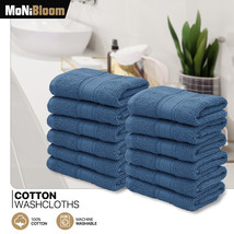 12 Pack Soft 100% Cotton Washcloth Set 12&quot;X12&quot; High Absorbent 600 Gsm Face Towel - £36.17 GBP