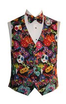 Mardi Gras Masks Tuxedo Vest with Matching Bow Tie Medium - $154.84