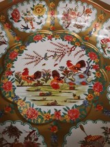Daher Decorated Ware Tin Metal Bowl Roosters Chickens Farmhouse Vintage Asian - £19.22 GBP