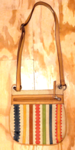 Ladies Relic Multi Colored Striped Cross Body Hand Bag Adjustable Strap - $17.19