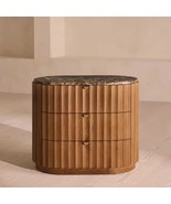 Mid-Century Modern Solid Wood Nightstand  Designer Vintage Bedside Cabi... - $7,704.61 CAD