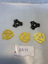 5 Adapters for 7&quot; 45 RPM Vinyl Records Silvertone &amp; Yellow - $4.95