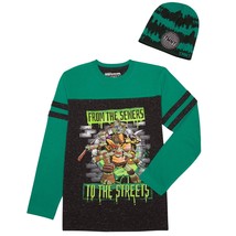 Teenage Muntant Ninja Turtle Boys Long Sleeve Shirt Beanie Combo X-Large  NEW - £9.27 GBP
