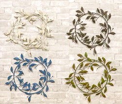 Set of 4 Large 17&quot; Colorful Metal Tree of Life Floral Wreath Medallion Circle - £97.17 GBP