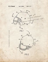 Football Helmet With Inflatable Liner Patent Print - Old Look - £6.35 GBP+