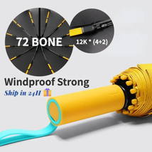 72 Bone Super Strong Windproof Folding Umbrella Sunshade Uv Protection  - £22.05 GBP+