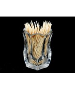 Glass Paneled Toothpick Holder, 6-Sided, Scallops, Cut Leaves &amp; Lines, #... - £7.01 GBP