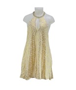 KIMCHI BLUE Women&#39;s Gold Star Halter Mini Rayon Dress Size M - $26.99