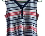 Croft &amp; Barrow Top Womens Size S Red White and Blue Striped Sleeveless Knit - $10.77