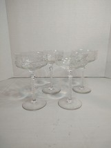 Set Of 4 Dawn By Rock Sharpe 6&quot; Champagne Sherbet Glasses Libbey Vintage - $37.39