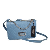 Vera New York Crossbody Bag Faux Leather Quilted Blue Leana W Tags - $39.37