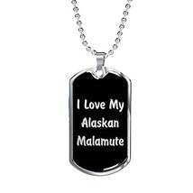 Unique Gifts Store Love My Alaskan Malamute v5 - Luxury Dog Tag Necklace - £32.01 GBP