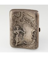 800 Argento a Sbalzo Antico Tedesco Donna Sigaretta Custodia Scatola - $1,050.29