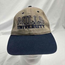 Mills University Unisex Cap Tan Blue Two-Tone Embroidered One Size Head Totoe - £16.61 GBP