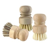 3 Pack Wooden Handle Dish Brushes For Effective Cleaning Of Pans, Sinks ... - £13.56 GBP