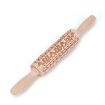 Wooden Engraved Embossing Rolling Pin for Baking Embossed  Cookies - £12.53 GBP