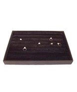 LARGE BLACK FELT PLUSH RING TRAY jewelry holder display cushion slots NE... - $32.53 CAD