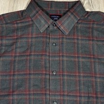 Untuckit Shirt Men&#39;s Sz XL Gray Flannel Plaid Long Sleeve Button Casual ... - £19.78 GBP