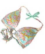 Victoria Secret Halter Bikini Swim Top Floral Size Large Multicolor Padded - $27.71