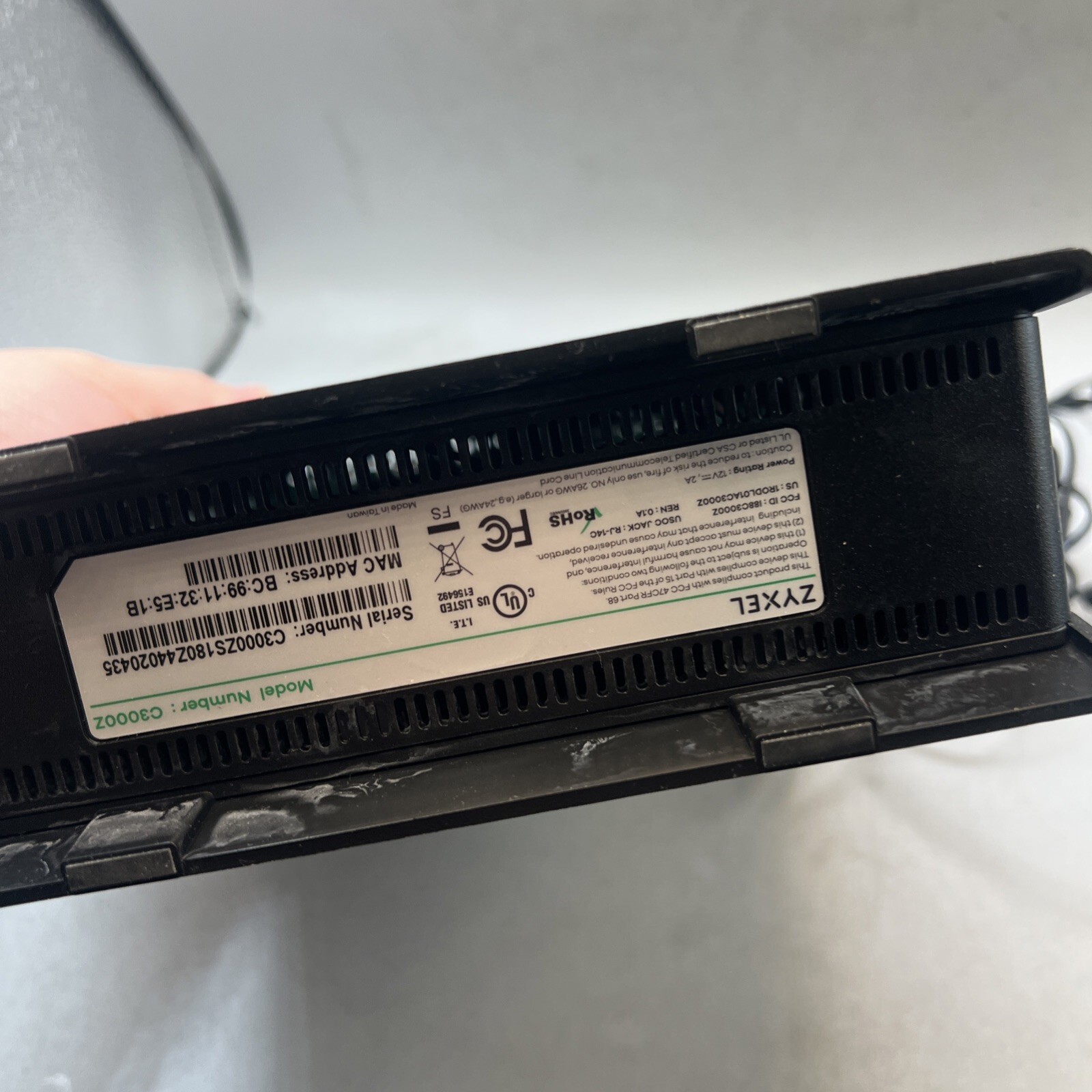 CenturyLink ZyXEL C3000Z DSL Modem Wireless Router w/ AC Adapter *Tested* OEM Item image 9