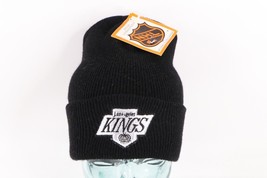 NOS Vtg 90s Los Angeles Kings Hockey Spell Out Knit Winter Beanie Hat USA Black - $98.95